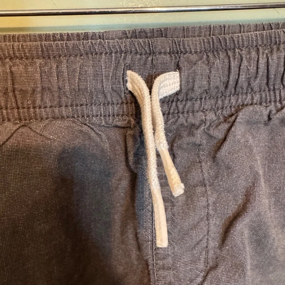 Old Navy Boys Gray Linen Blend Elastic Waist Drawstring Shorts L 10-12